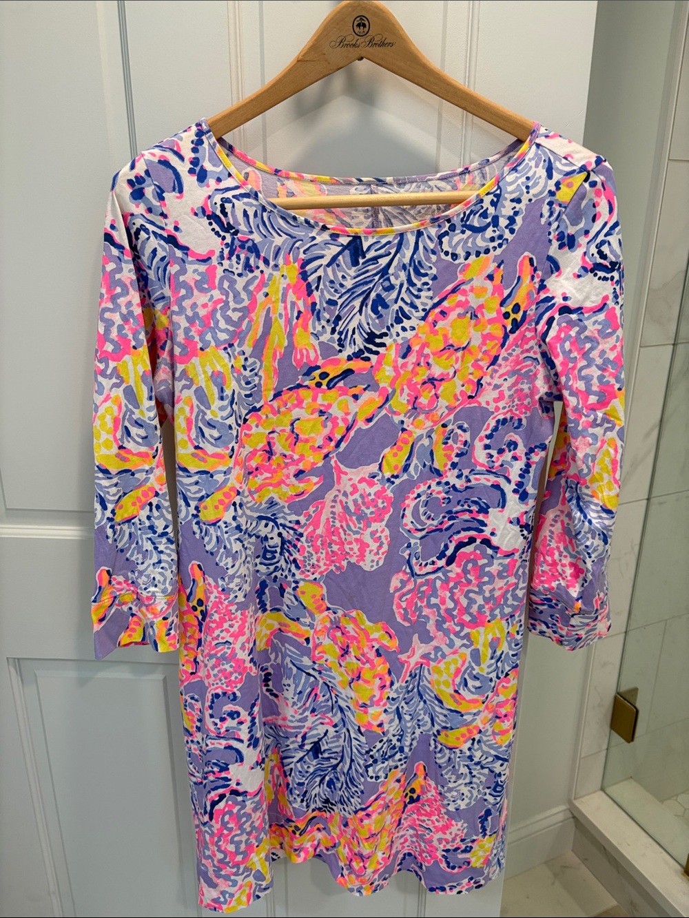 Lilly Pulitzer Multicolor Floral Lavender Pink Yellow Shift Dress